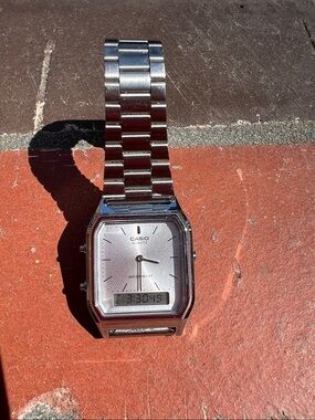 Casio Silver Analog-Digital Water Resistant Watch